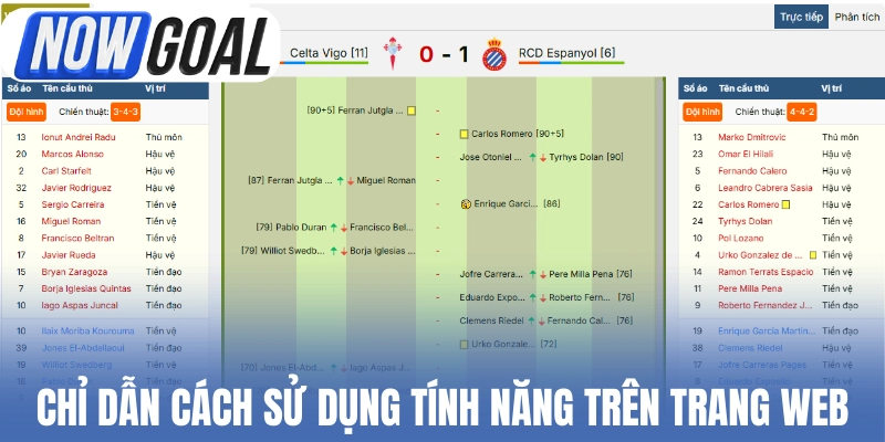 Chỉ dẫn nhanh cách sử dụng tính năng trên trang web