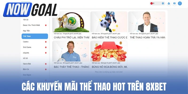 Các khuyến mãi thể thao hot trên 8xbet