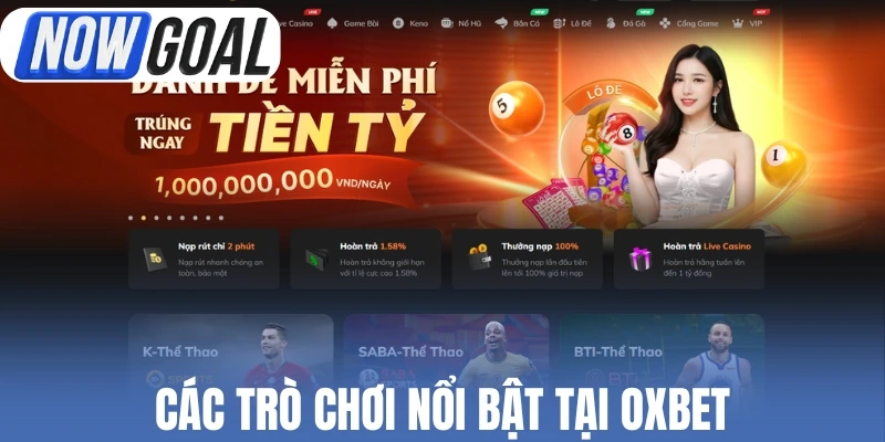 Các trò chơi nổi bật tại Oxbet