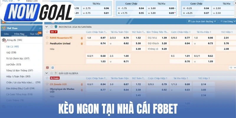 Kèo ngon tại nhà cái F8bet