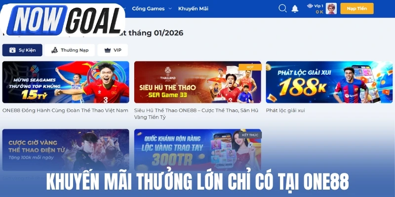 Khuyến mãi thưởng lớn chỉ có tại One88