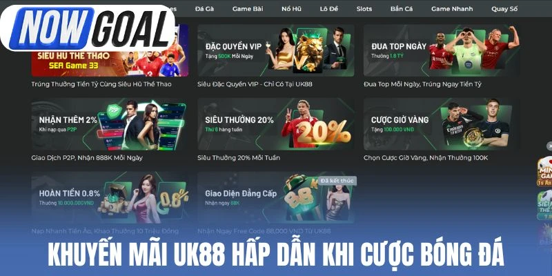 Khuyến mãi Uk88 hấp dẫn khi cược bóng đá