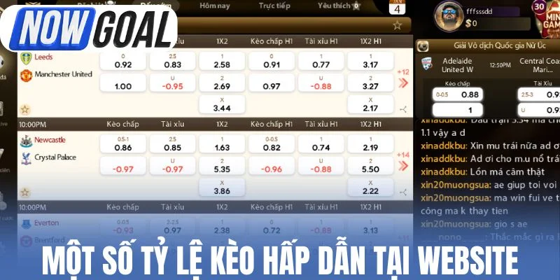 Một số tỷ lệ kèo hấp dẫn nên khám phá tại website