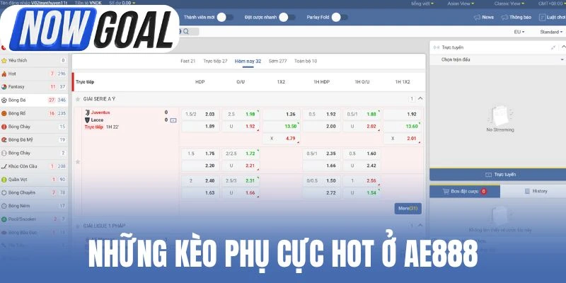 Những kèo phụ cực hot ở Ae888