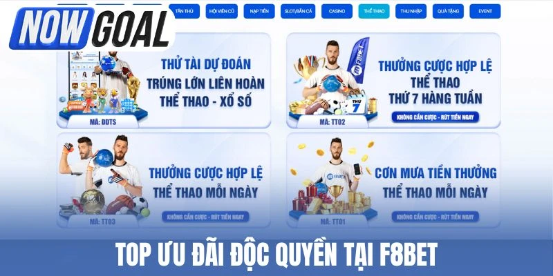 Top ưu đãi độc quyền tại F8bet