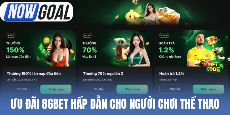 Ưu đãi 86Bet hấp dẫn cho người chơi thể thao