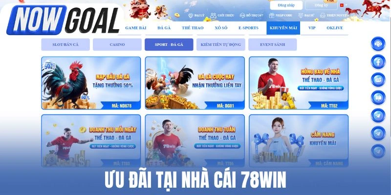 Ưu đãi tại nhà cái 78Win