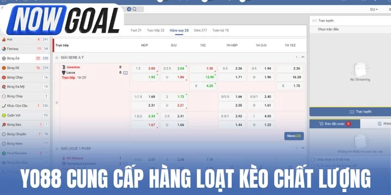 Yo88 cung cấp hàng loạt kèo chất lượng