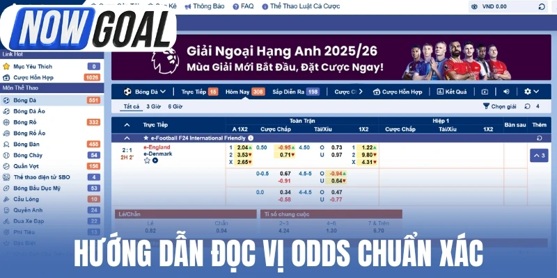 Hướng dẫn đọc vị odds chuẩn xác